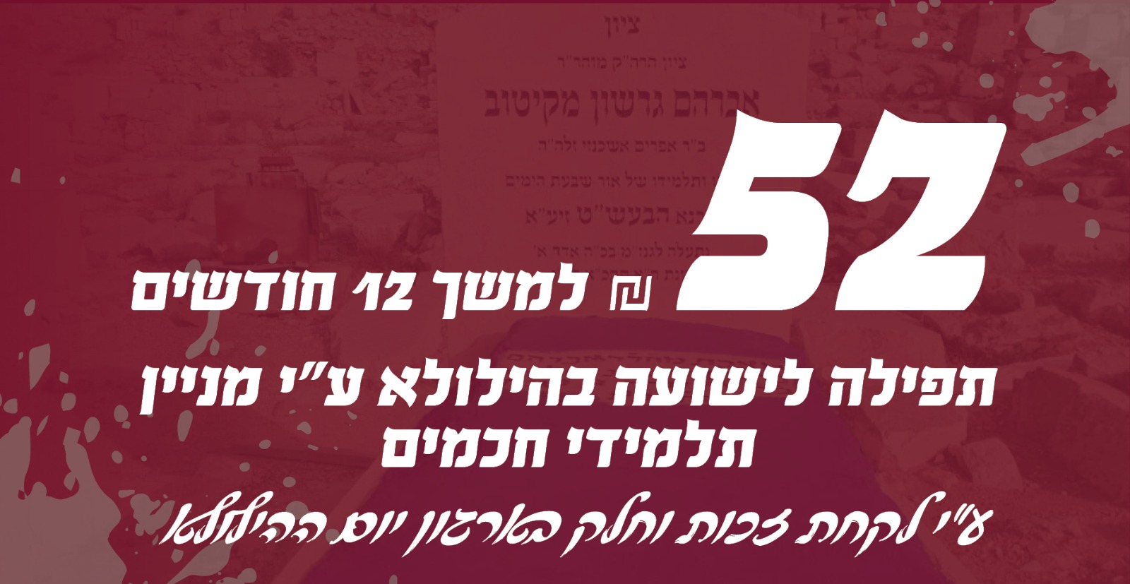 תפילה לישועה בהילולא ע"י מניין ת"ח